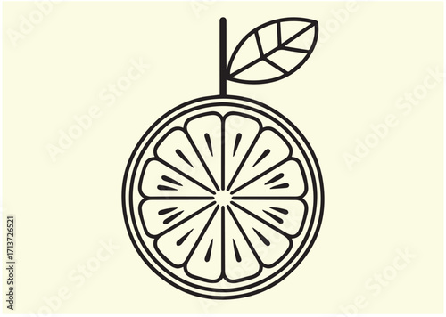 Orange slice line art vector