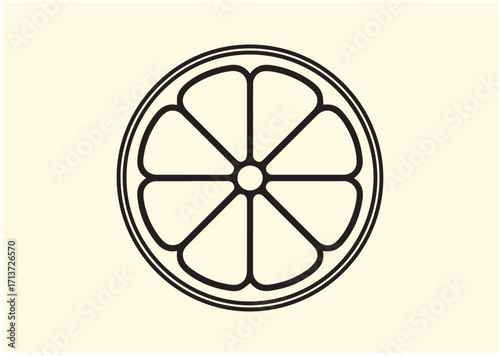 Orange slice line art vector
