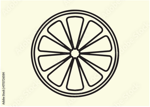 Orange slice line art vector