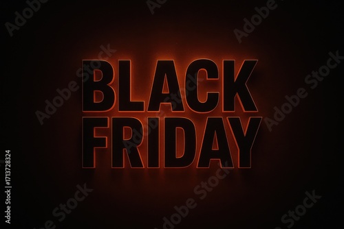 Black Friday illuminated glowing typography with festive light effects on dark background, bold seasonal promotional poster design for retail advertising, holiday shopping, and campaign visuals