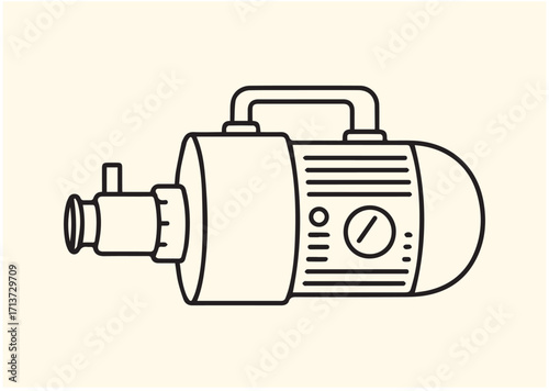 Vacuum pump line art vector