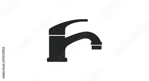 Simple black silhouette illustration of a modern bathroom or kitchen faucet
