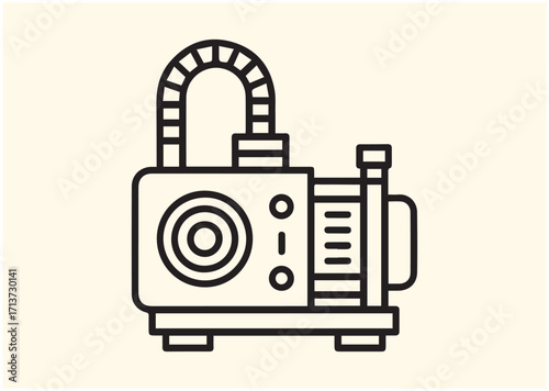 Vacuum pump line art vector