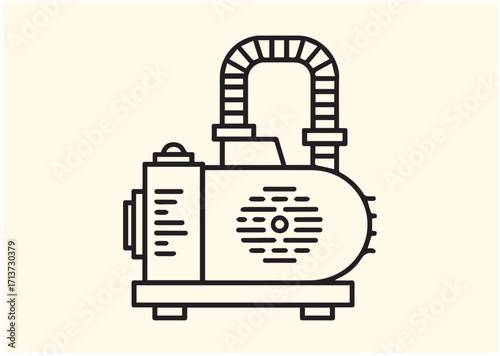 Vacuum pump line art vector