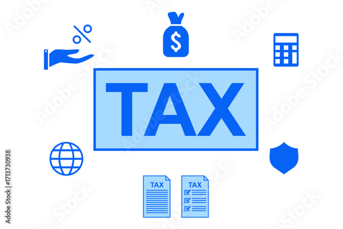 Tax business vector. Ideal for finance, accounting, and professional themes. A clear, impactful graphic representing taxes, financial planning, and business services.