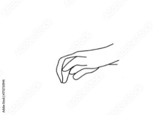 Minimalist Continuous Line Drawing of Hands Typing