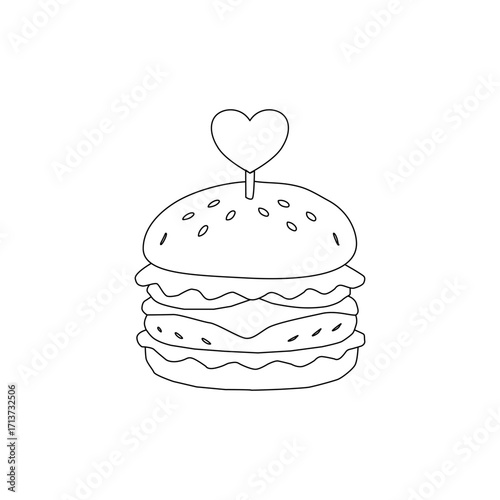 doodle burger pattern background. doodle fast food burger seamless pattern background. seamless pattern of hamburger in doodle style. Seamless Pattern of a Cheese Burger. Burger with stick. 