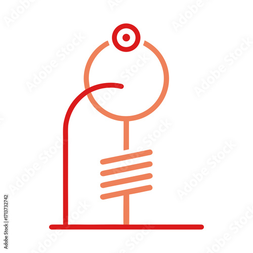 ohm s law illustration with red and orange hues on a transparent background