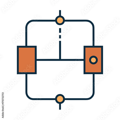 Abstract diagram of parallel processes and connections