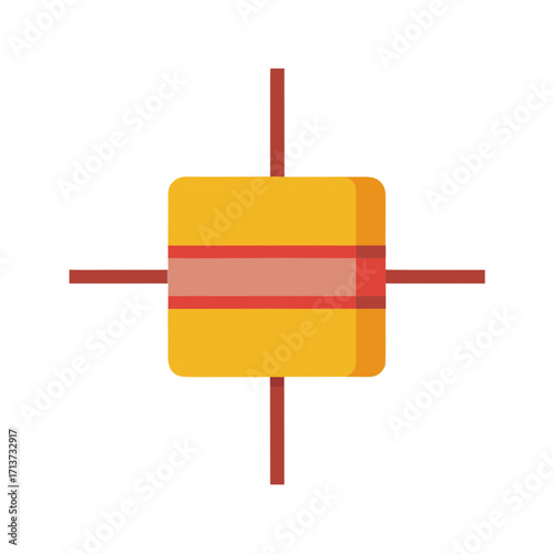 Resistor in circuit illustration with crosshairs