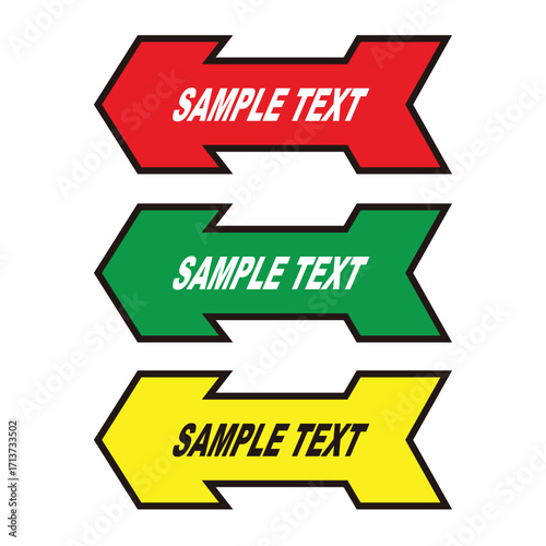 Left arrow with three colors