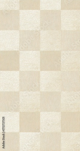 Beige, textured, checkerboard pattern