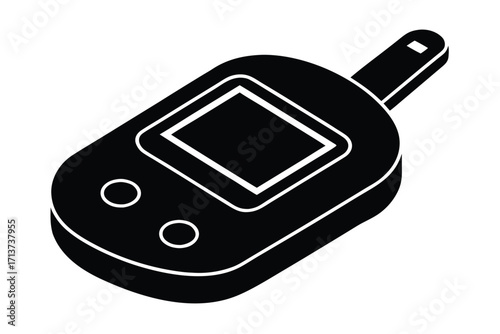 digital glucose meter silhouette vector icon