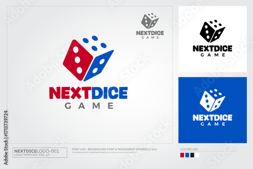 Next Dice Game Vector Logo Design. Die Game Piece Illustration dice gambling Vector Logo Illustration. 