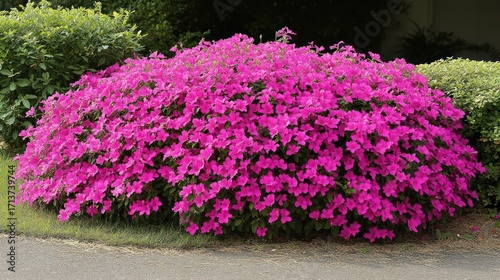 Vibrant Pink Azaleas in Landscaping