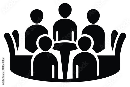 group therapy silhouette vector icon