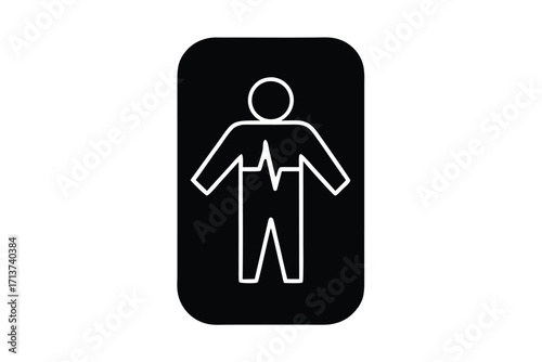 health monitoring app silhouette vector icon