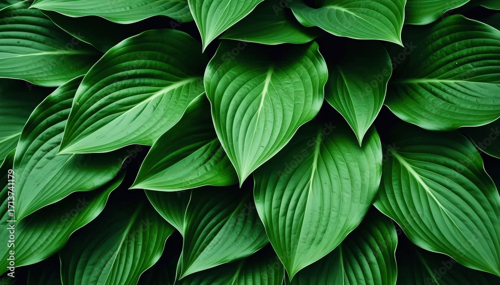 Fototapeta premium Lush Green Leaves Close Up Nature Background Texture