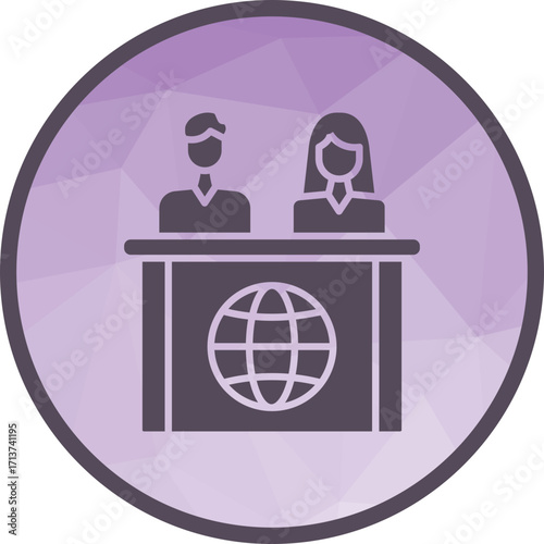 Anchors on News Desk icon vector image. Suitable for mobile apps, web apps and print media.