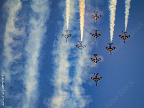 Wallpaper Mural Patrouille de France flying in formation on a clear blue sky at an airshow Torontodigital.ca