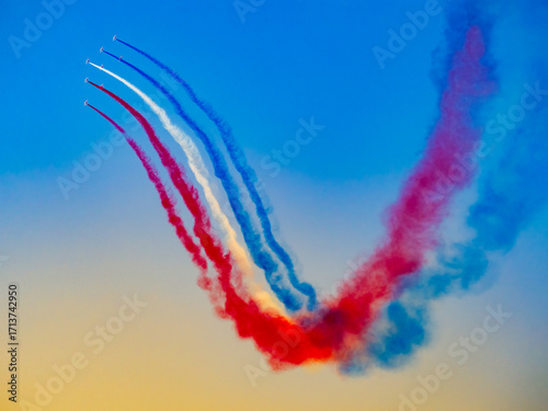 Wallpaper Mural Patrouille de France flying in formation on a clear blue sky at an airshow Torontodigital.ca