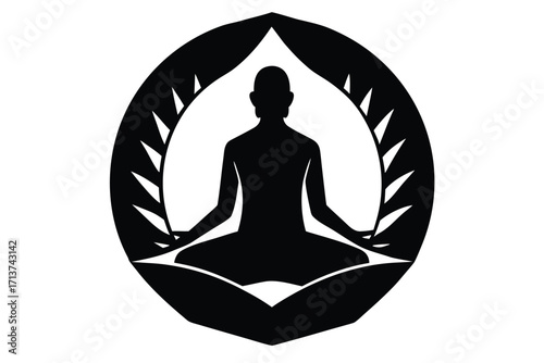 meditation app silhouette vector icon