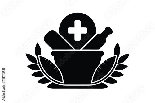 online pharmacy silhouette vector icon