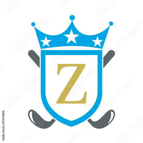Golf Club Logo combine with letter Z vector template