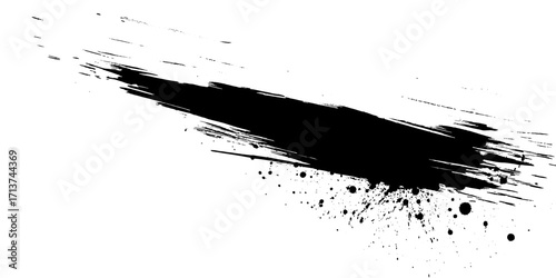 Abstract black brush strokes on white background design texture. Vector grunge brush strokes texture rough black scratches for wallpaper, paint splatter template, dirt banner design.