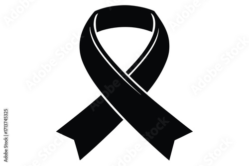 ribbon awareness silhouette vector icon