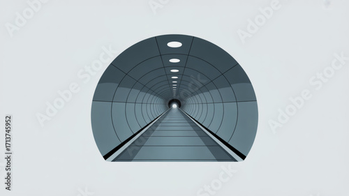 Subway tunnel perspective view vector illustration for transportation infrastructure and architecture design needs