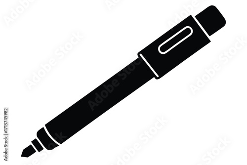 smart insulin pen silhouette vector icon