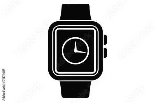 smartwatch health silhouette vector icon