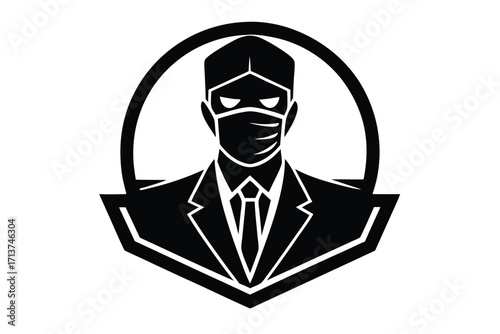 surgeon with mask silhouette vector icon
