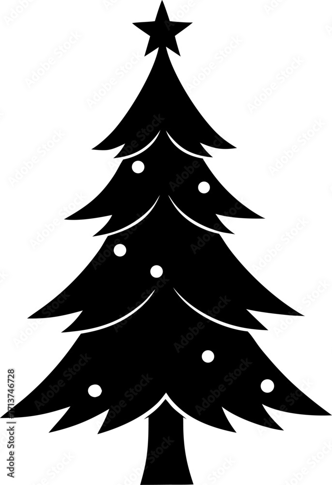 Obraz premium Christmas Tree Black Icon | Fir Tree Illustration | x-mas Symbol | Logo | Isolated Variations