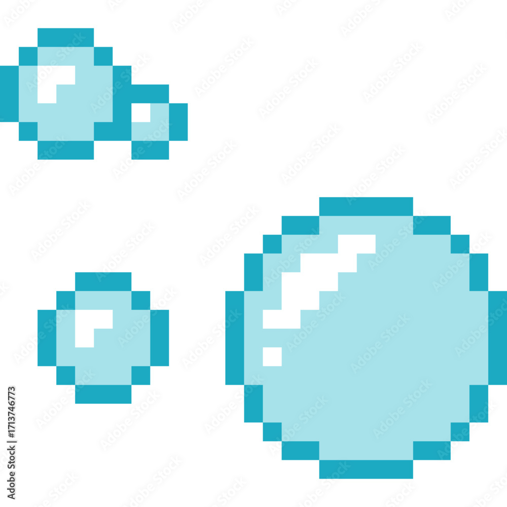 Obraz premium Pixel Water Bubble