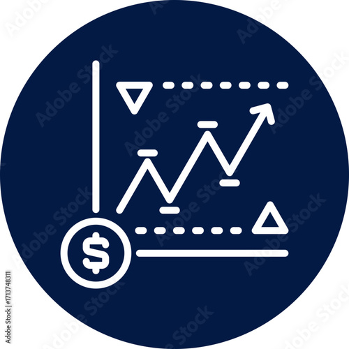 swing trading icon isolated on white background. vector illustration icon for market fluctuation