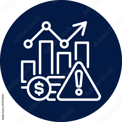 inflation icon isolated on white background. vector illustration icon for market fluctuation