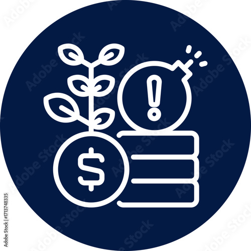 investment risk icon isolated on white background. vector illustration icon for market fluctuation