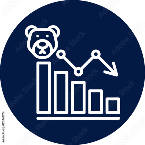 bear market icon isolated on white background. vector illustration icon for market fluctuation