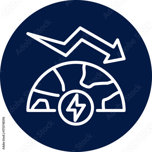 energy crisis icon isolated on white background. vector illustration icon for market fluctuation