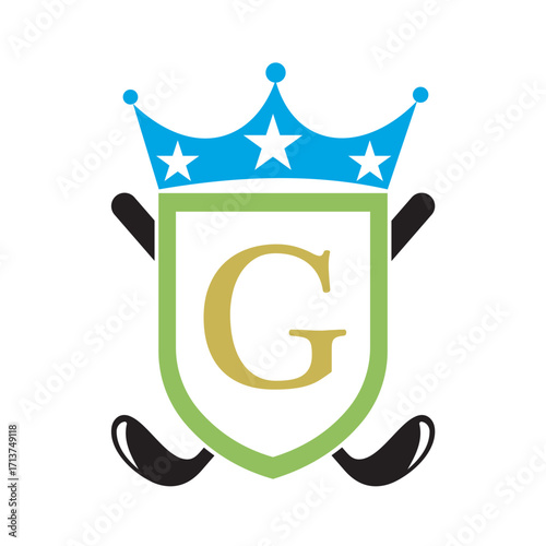 Golf Club Logo combine with letter G vector template