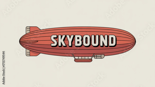 Vintage airship skybound illustration design for aviation enthusiasts and retro transportation themes graphic art