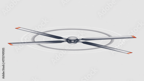 Helicopter rotor blades aviation propeller aircraft engineering design technology transport power system rotating 3d model