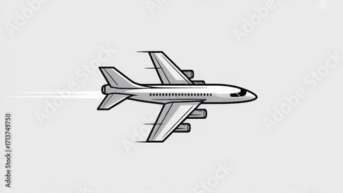 Airplane flying high in the sky vector illustration for travel and transportation related designs and projects
