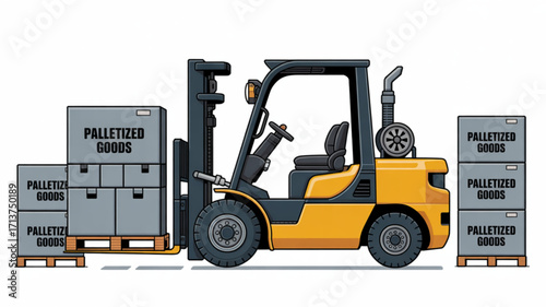 Forklift truck pallet jack warehouse logistics equipment industrial vehicle material handling machinery goods transport
