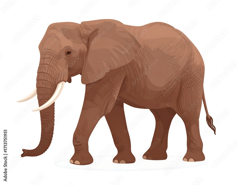 Fototapeta premium Illustration of a walking elephant