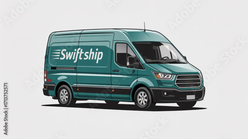Swiftship delivery van service vector illustration for fast shipping and logistics solutions transportation vehicle