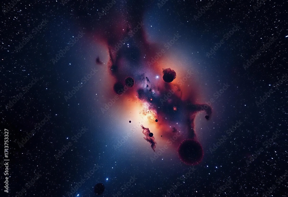Obraz premium Vast, star-filled expanse of deep space, cosmic dust and nebulae, celestial, night