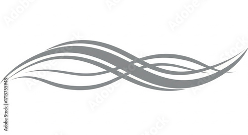 Abstract wavy lines in gray, flowing and intersecting on a white background.